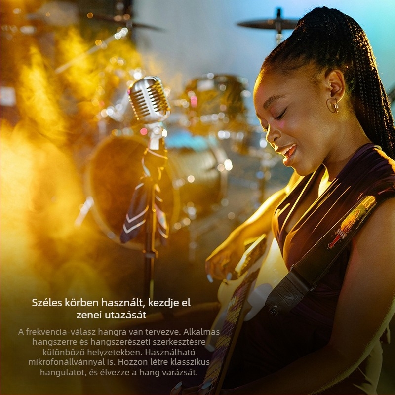 GM-55 dinamikus XLR mikrofon színpadra és élő adásokhoz, frekvenciaátvitel 20 Hz–20 kHz, SNR ≥95 dB, XLR kimenet, alkalmas színpadra, KTV-re és interjúkra