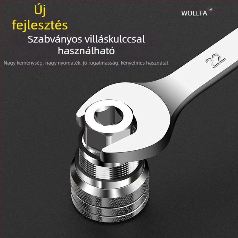 Wallfan Univerzális csavarkulcs készlet — Állítható, Többfunkciós szerszám a socokhoz, Cr-V ötvözetű acél, polírozott felület