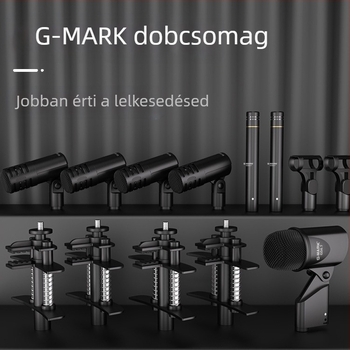 Dob mikrofon készlet színpadi használatra, kondenzátor, cardioid, hangszeres és élő előadásokhoz, modell 4.7, vezeték nélküli kompatibilis