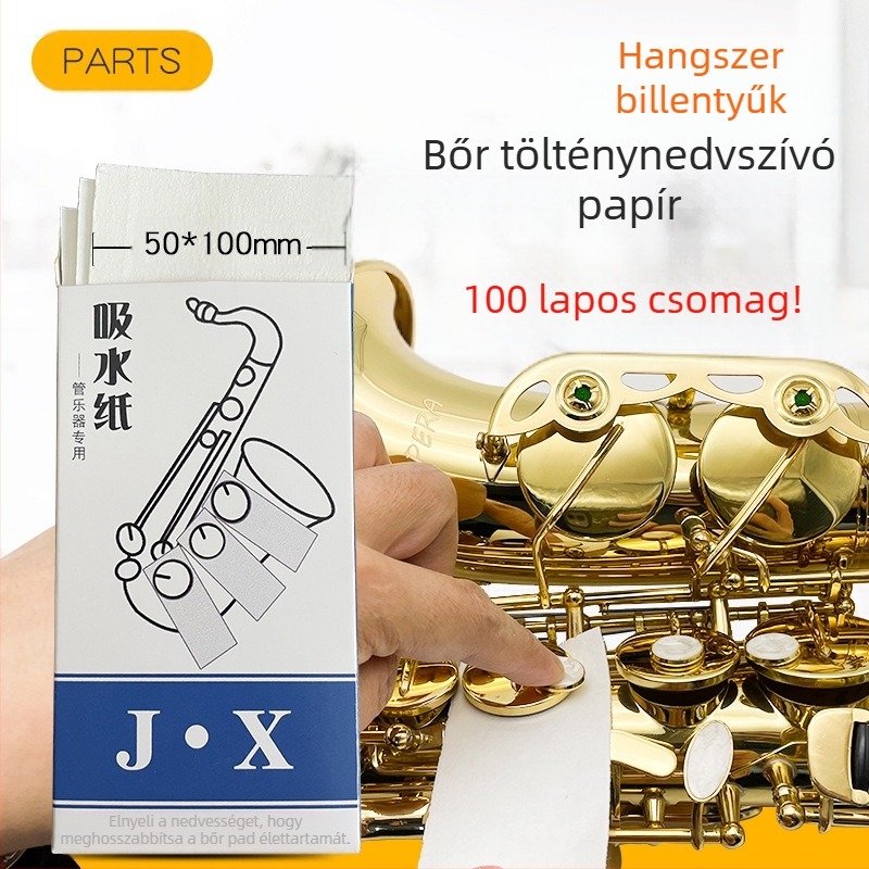 Fúvós hangszerek tisztító papír, nedvszívó párnákkal – szaxofon, fuvola, klarinét, oboa, basszusfuvola