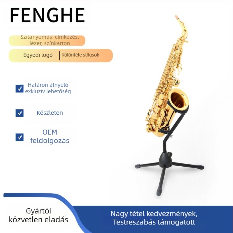 Saxofon állvány S-96 – vasból készült; Fenghe márka; hangszerekhez