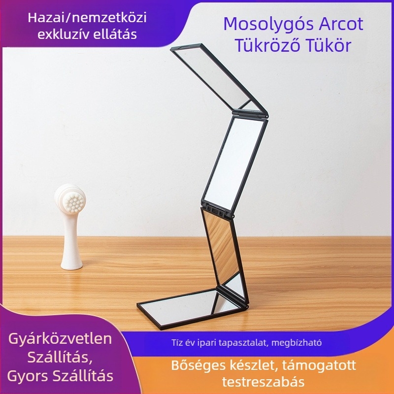 Sa Qi sminktükör ABS kerettel és ezüst tükrövel, elektromos működés nélkül