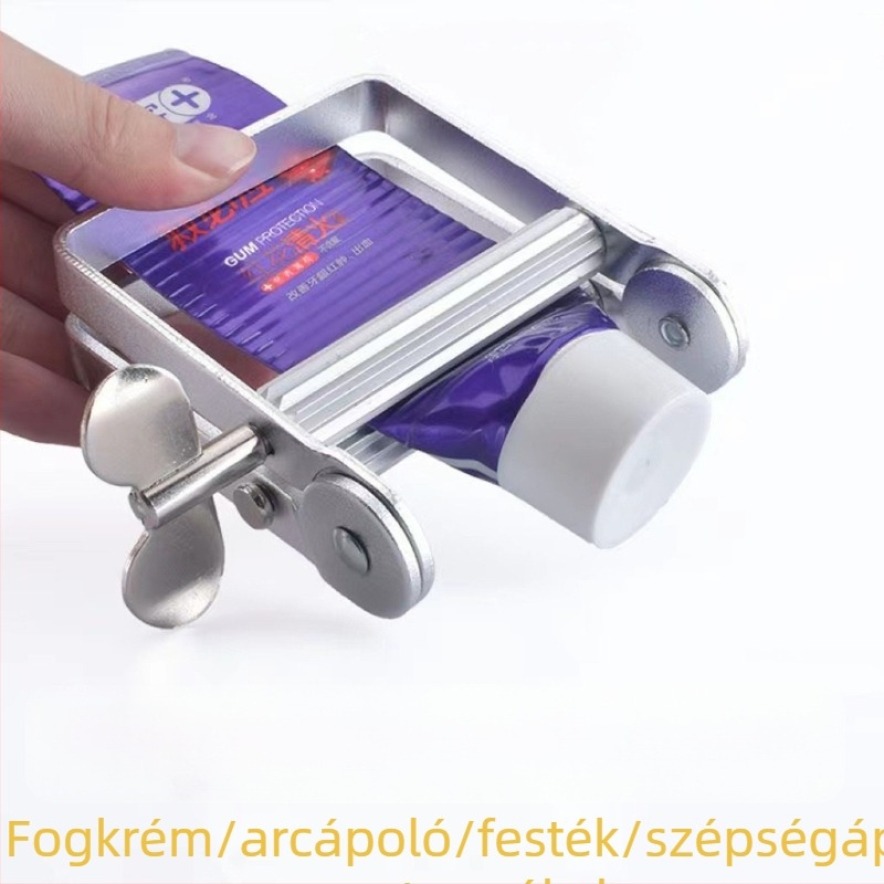 Alumíniumötvözetből készült pasztanyomó – alkalmas hajpaszta, fogpaszta, festékpaszta és arctisztító paszta számára