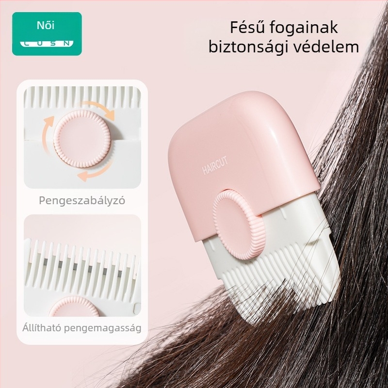 Gyerekeknek szóló hajvágó fésű – 2 az 1-ben frufni és hajvágás, ABS és rozsdamentes acél, márka LUSN/Rushan