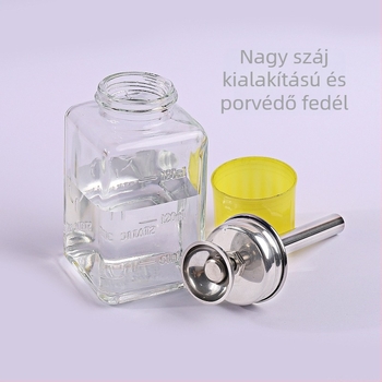 Gél-manikűr üveg acél pumpával, rézmagú pumpacső, rozsdamentes, porvédő sapka