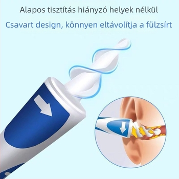 Spirál fültisztító kanál, műanyagból és szilikonból, nem világító, 120 darabos csomag, gyermekeknek és felnőtteknek