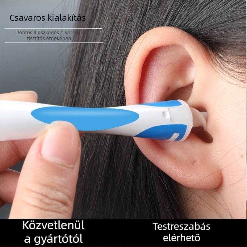 Spirál fültisztító kanál, műanyagból és szilikonból, nem világító, 120 darabos csomag, gyermekeknek és felnőtteknek