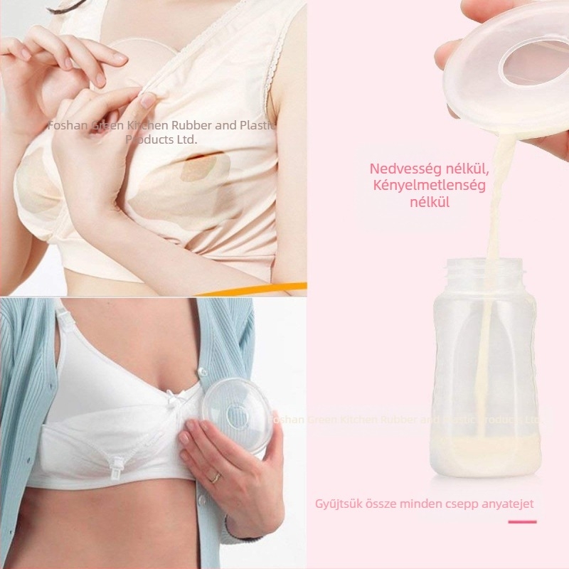 Szilikonból készült viselhető anyatej-gyűjtő – hordozható, szivárgásmentes, kézi kialakítás