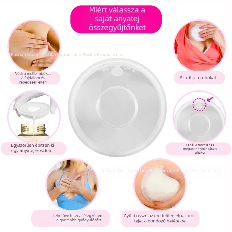 Szilikonból készült viselhető anyatej-gyűjtő – hordozható, szivárgásmentes, kézi kialakítás