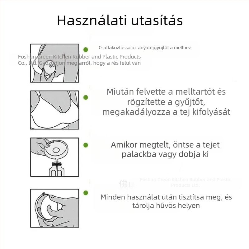 Szilikonból készült viselhető anyatej-gyűjtő – hordozható, szivárgásmentes, kézi kialakítás