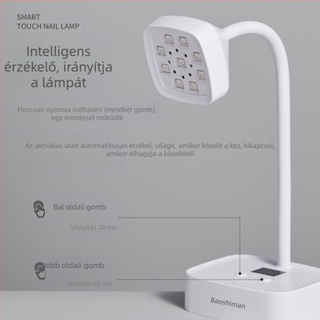 Asztali manikűr lámpa energiatároló indukciós töltéssel, szenzoros működés, 27W, modell 223