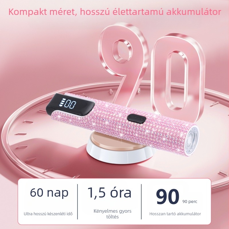 Köröm UV LED lámpa gél lakhoz, modell J10 Diamond Word Light, kézi, hordozható, akkumulátoros