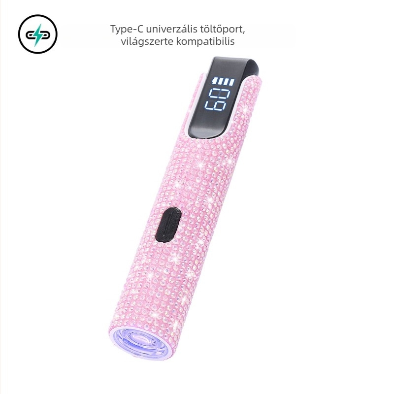 Köröm UV LED lámpa gél lakhoz, modell J10 Diamond Word Light, kézi, hordozható, akkumulátoros