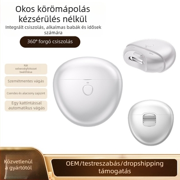 Elektromos körömvágó anti-spritz tervezéssel, kéz- és lábmanikűr polírozó, teljesen automata, babáknak, kisgyerekeknek és időseknek (Anyaga: műanyag + rozsdamentes acél; Alkalmazható személyek: univerzális; Stílus: háztartási; Márka: Ginseng fruit)