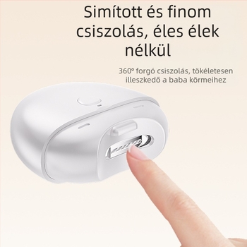 Elektromos körömvágó anti-spritz tervezéssel, kéz- és lábmanikűr polírozó, teljesen automata, babáknak, kisgyerekeknek és időseknek (Anyaga: műanyag + rozsdamentes acél; Alkalmazható személyek: univerzális; Stílus: háztartási; Márka: Ginseng fruit)