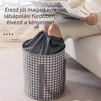 Összecsukható lábáztatókád, magasság a lábszárig, öt rétegű szigetelt lábáztatótáska utazáshoz