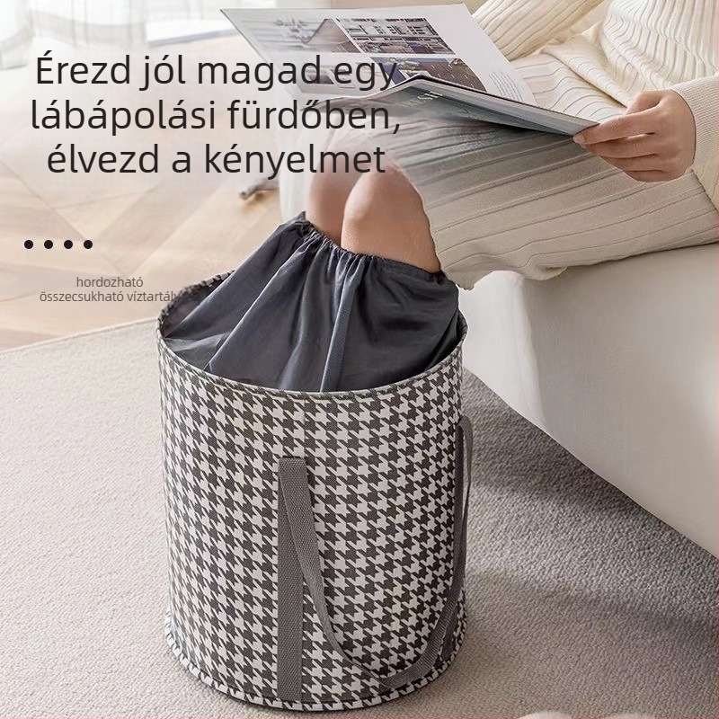 Összecsukható lábáztatókád, magasság a lábszárig, öt rétegű szigetelt lábáztatótáska utazáshoz