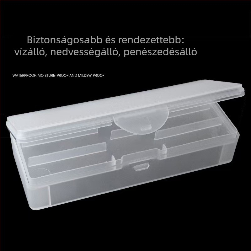 Manikűr eszközök tároló doboz, hordozható, két rétegű, kivehető rekeszekkel, műanyag kivitel