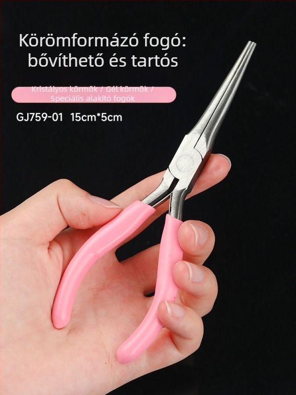 Fém körömépítő formázó klipek készlet hosszú hegyű körmökhoz, körömápolási eszköz, 66.5 g