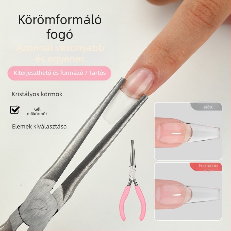 Fém körömépítő formázó klipek készlet hosszú hegyű körmökhoz, körömápolási eszköz, 66.5 g