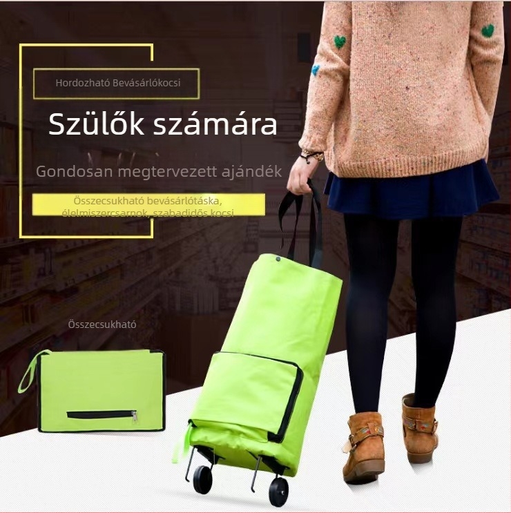 Kerekes bevásárló táska vízálló Oxford anyagból, testre szabható nyomtatás, hő-transzfer nyomtatás, 15 kg teherbírás