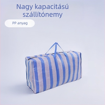 PP szövött zacskó, hordozható költöző és tároló zsák ágyneműhöz, teherbírás 100 kg