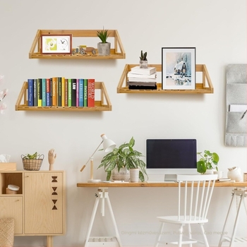 Szilárdfa falra szerelhető tárolópolc – többfunkciós, egyszintes, csavaros rögzítés, letisztult modern dizájn