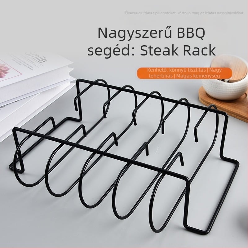 Négyzet alakú vas grillsütő rács porszórt bevonattal, tapadásmentes, rozsdaálló, 400 g
