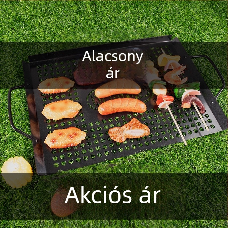 Vasból készült négyszögletes grillsütő serpenyő, tapadásmentes, 0,93 kg; gyártás hideg hengerléssel és nyújtással