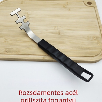 Rozsdamentes acél grillháló húzó eszköz – Hinyu, égésgátló fogantyú, multifunkcionális BBQ eszköz