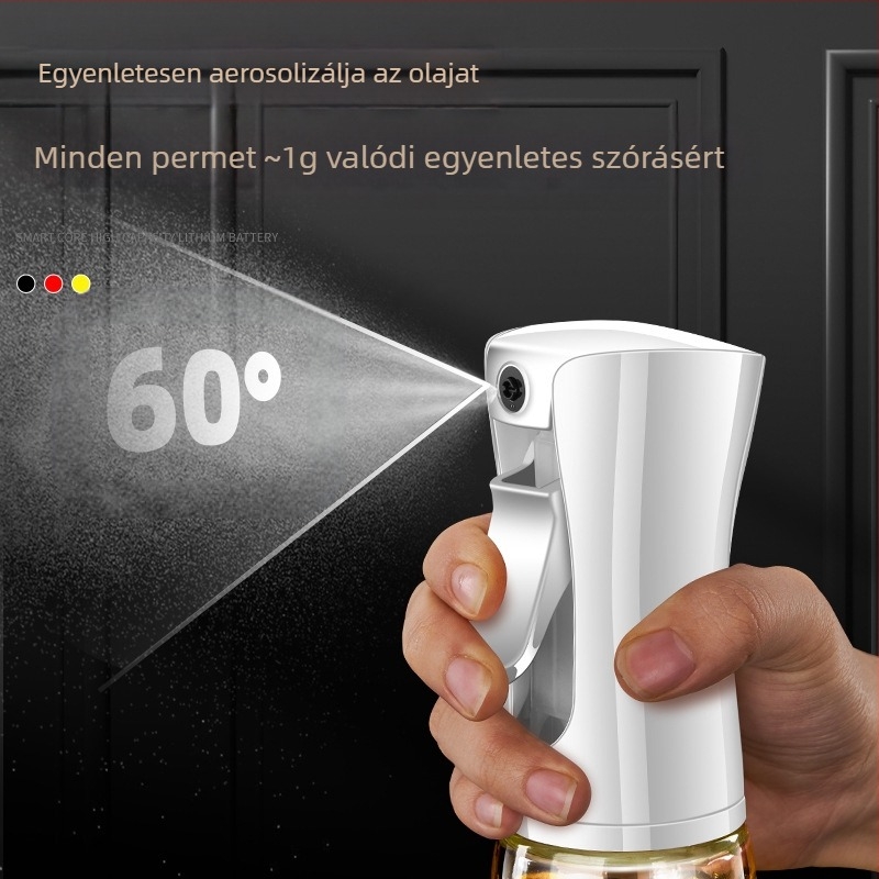 Üveg olajspray palack – nyomásos permetezés, modern minimális stílus, nyomtatott logó, olajpalack