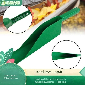 Műanyag kertészeti lapát levél tisztításához, nagy kapacitású