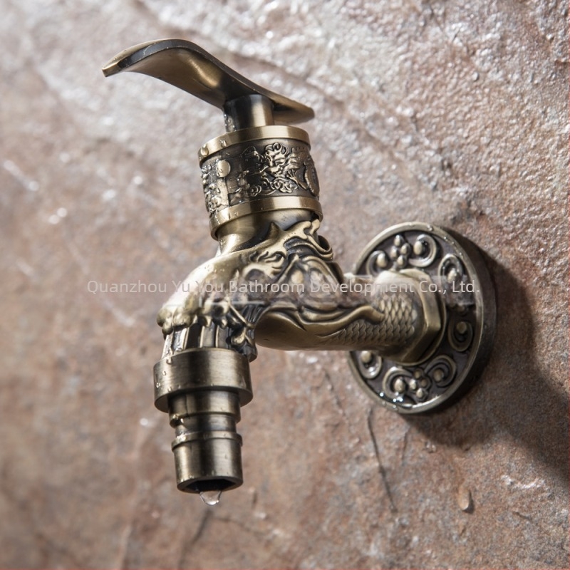 YH-B005 falra szerelt csap, antik bronz felülettel, cinkötvözetből, egykezes vezérléssel