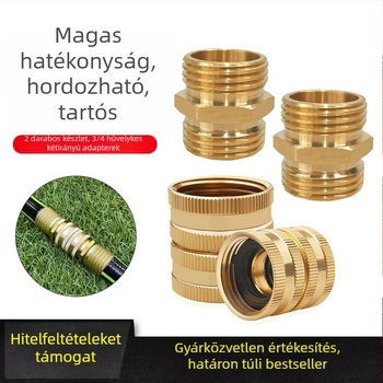 Sárgarézből készült kerti slag adapter hím- és női gyorskapcsolócsatlakozókkal