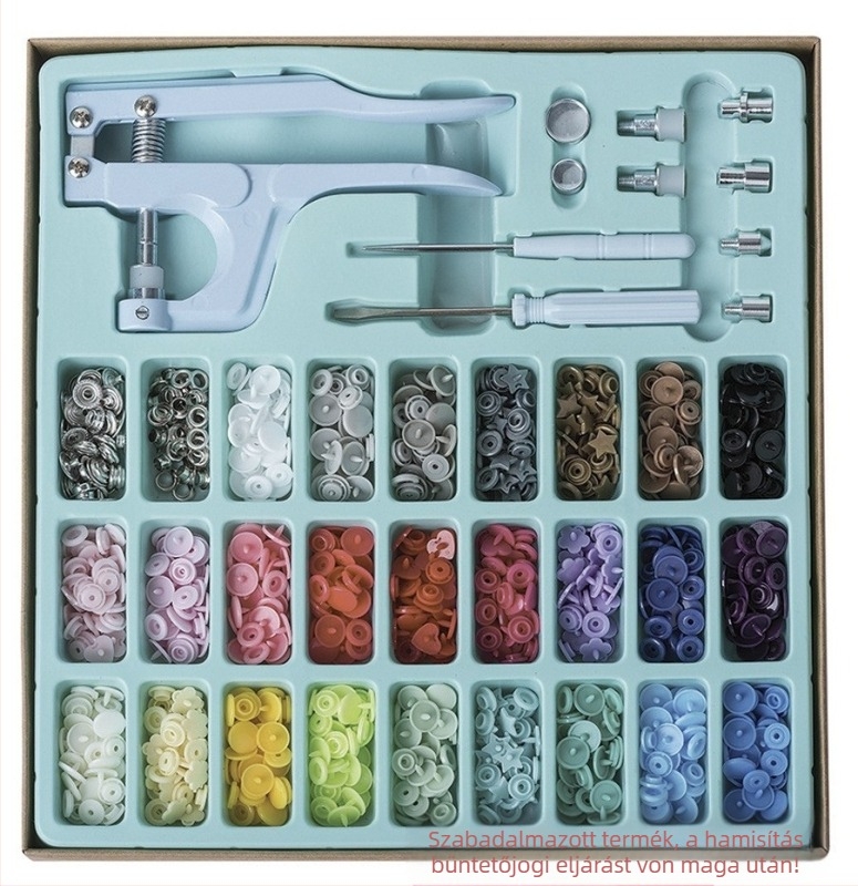 Snap gomb készlet kézi eszközökkel babaruhákhoz — anyag: gyanta; szerkezet: snap gomb; alkalmazás: babaruha