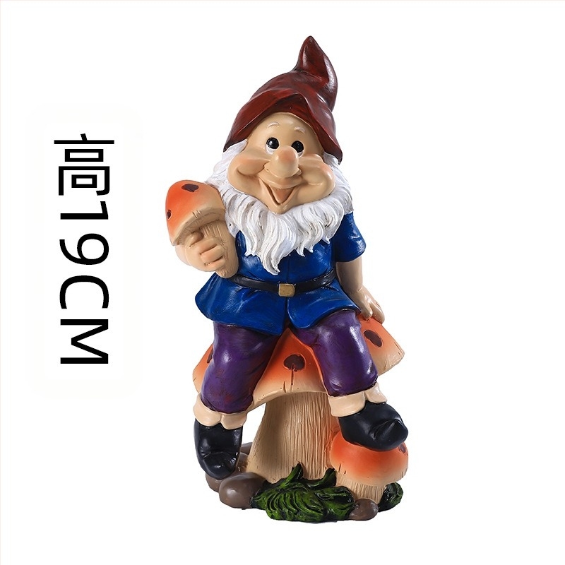 Kerti törpe gomba motívumos dísztárgy — Zhihai Crafts, szintetikus gyanta, kültéri dekoráció, ajándék születésnapra
