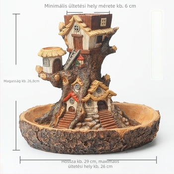 Fa ház alakú szukkulens cserép természetes gyantából — pastoriális stílus, gyanta feldolgozás, Polka dot life