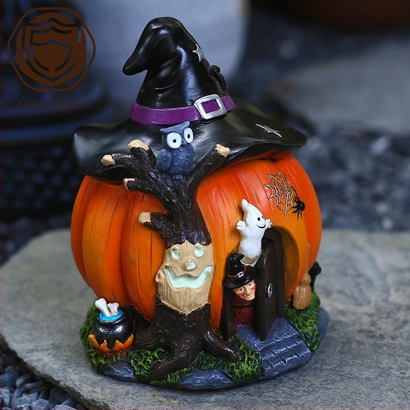 Tök ház dísz – gyanta kézműves, All Saints stílus, Halloween ajándék