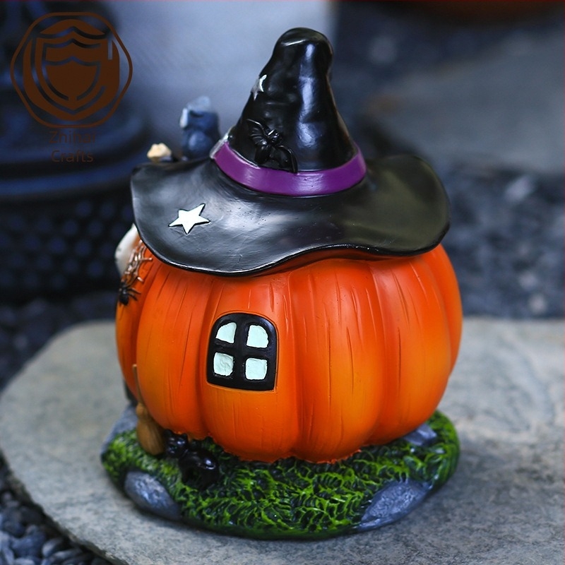 Tök ház dísz – gyanta kézműves, All Saints stílus, Halloween ajándék