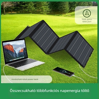 Összecsukható kültéri napelemes panel 40W, USB gyors töltés, 5V kimenet