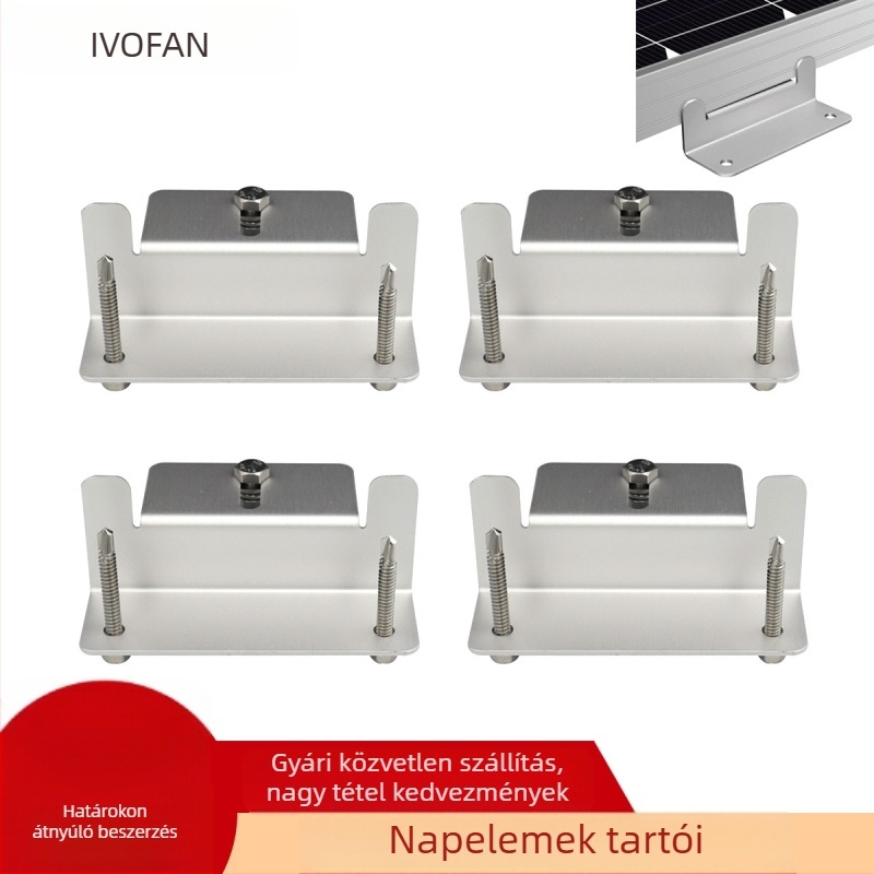 Z-típusú alumínium ötvözet napkollektor tartó kültéri RV- és jacht akkumulátor panelhez – CP-0654, ISO2000, 243 g, oxidációs kezeléssel