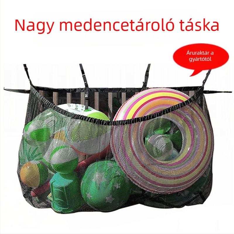 Uszodai tároló táska, nylonból készült kubo alakú hálós táska, multifunkcionális szervező, modell YCSNWD-1, nagy kapacitás