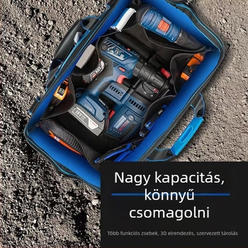 Hordozható többfunkciós szerszámtáska megerősített vászonból villanyszerelők számára
