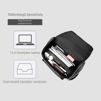 Uniszex valódi bőrből készült laptop hátizsák, 20–35L kapacitás, kompatibil 15 hüvelykes laptophoz, ívelt vállpánt, üzleti utazási stílus
