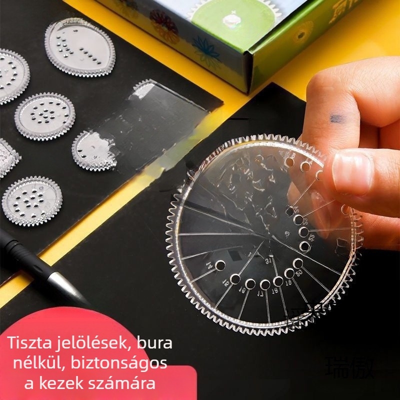 Gyerekeknek készült vonalzó készlet rajz sablonokkal, műanyag, modell 65448, kód 5dygpbkk