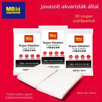 3D szűrőgyapot akváriumhoz – pamut anyag, nagy átfolyási képesség, száraz–nedves elválasztás