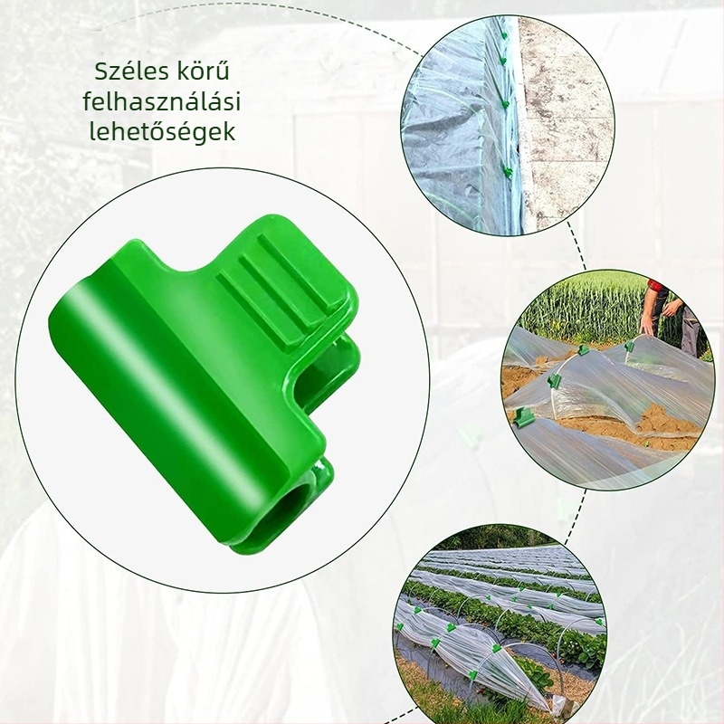 Kertészeti műanyag fóliaklipek – üvegházi fólia rögzítéséhez, anyag: műanyag, típus: laminálókártya, Márka: Presbyopia farmland, otthoni kertészkedésre