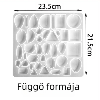 Szilikon gyanta forma ékszerkészítéshez — szabálytalan alakú, megfelelő kulcstartókhoz, medálokhoz és fülbevalókhoz; teljes verzió