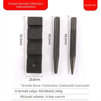 Hordozható láncszem-szétválasztó fűrészhez — láncsor csatlakozó, eszköz a lánc szétvágására, benzinás fűrészhez; anyag: 40 iron