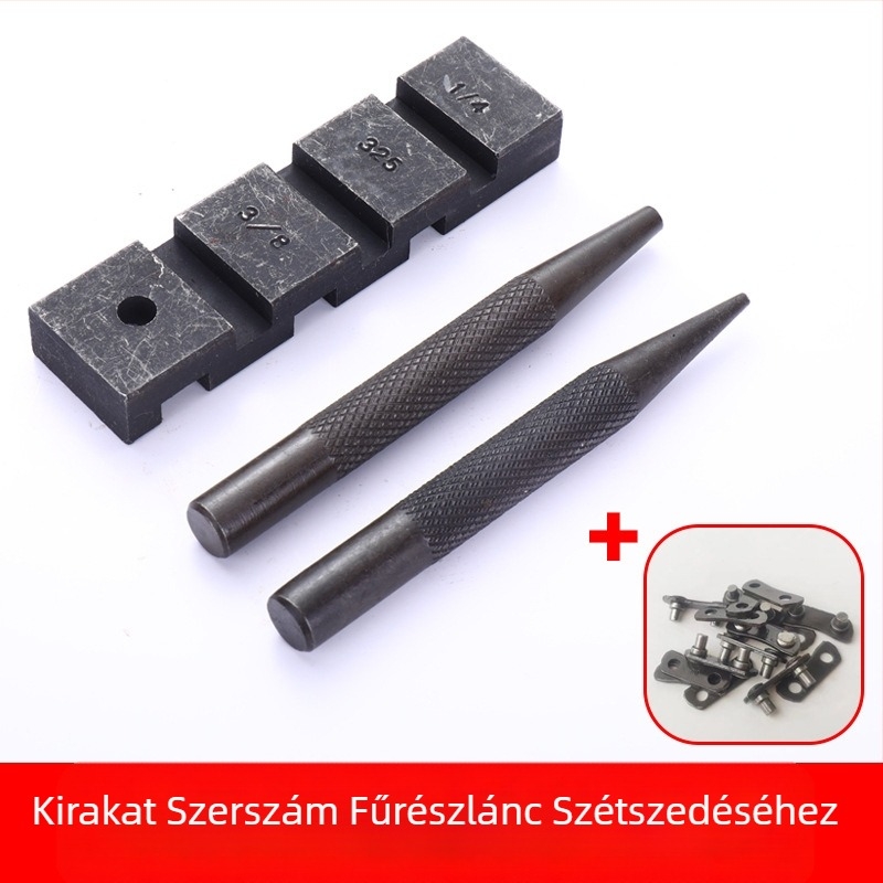 Hordozható láncszem-szétválasztó fűrészhez — láncsor csatlakozó, eszköz a lánc szétvágására, benzinás fűrészhez; anyag: 40 iron